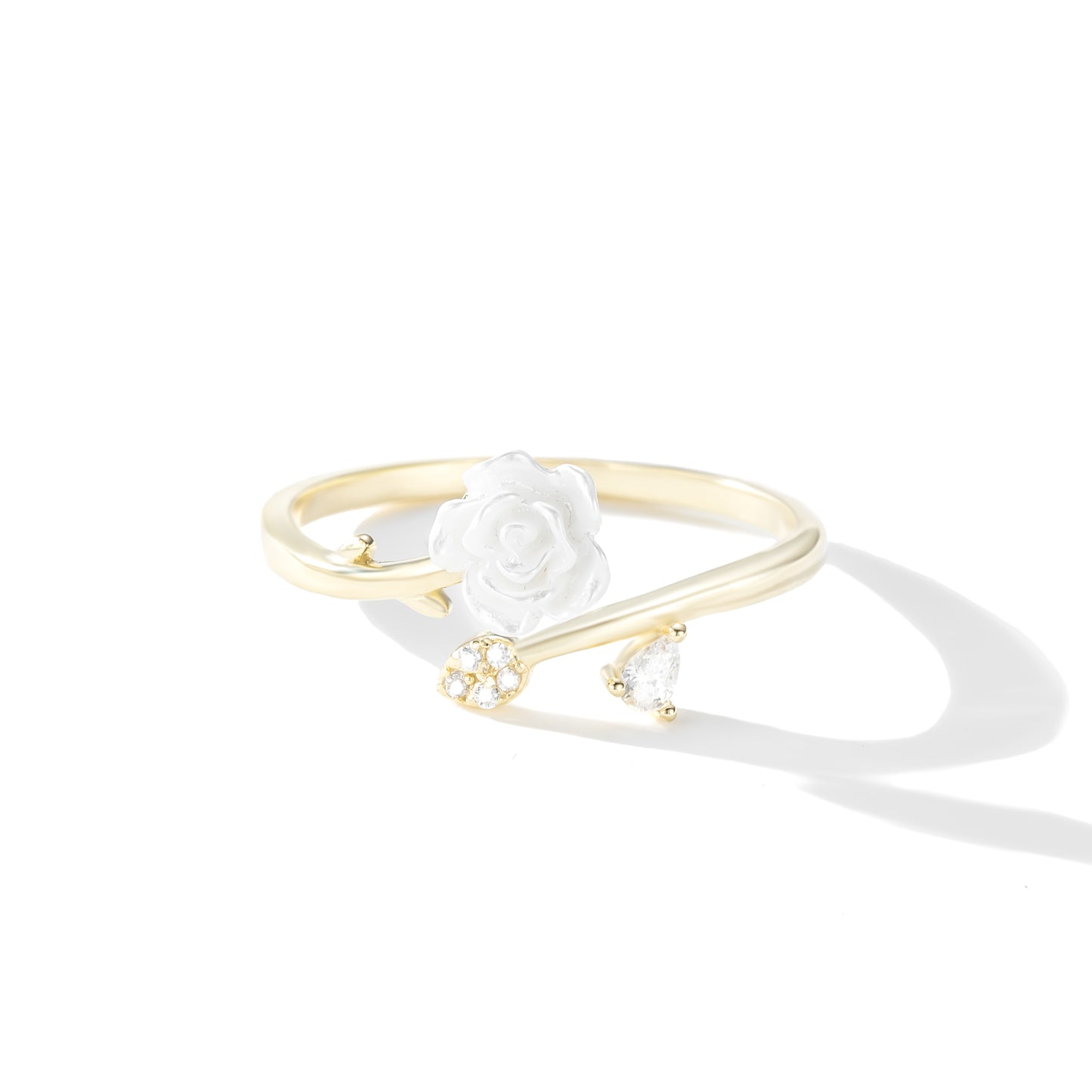 Blooming Rose Open Silver Ring