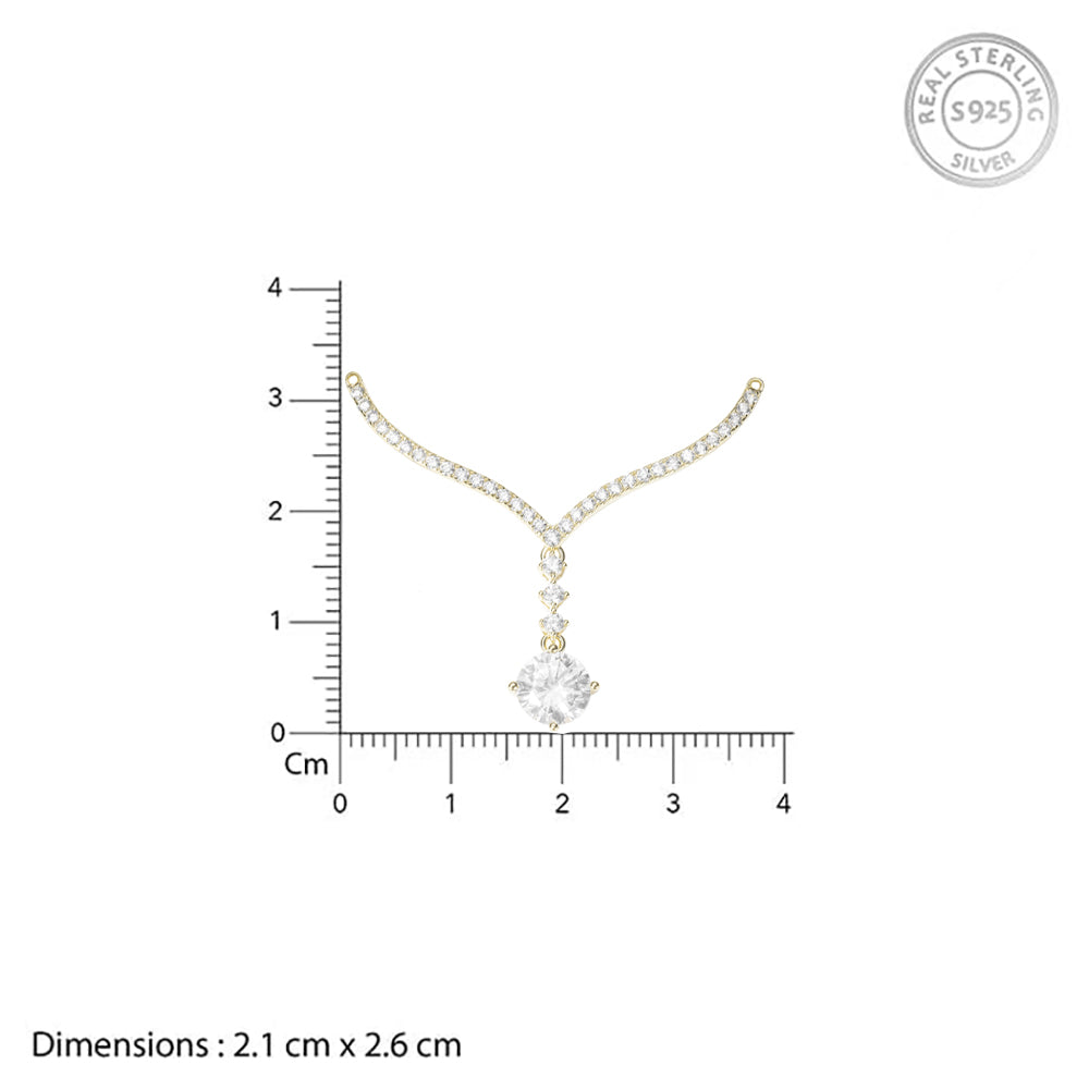 Dazzle Drop Swiss Zirconia Silver Necklace