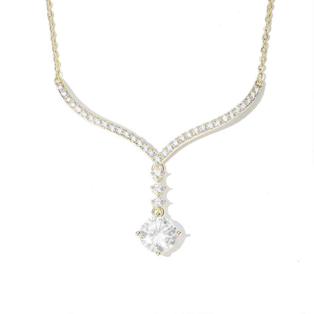 Dazzle Drop Swiss Zirconia Silver Necklace