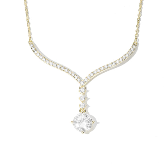 Dazzle Drop Swiss Zirconia Silver Necklace