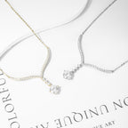 Dazzle Drop Swiss Zirconia Silver Necklace