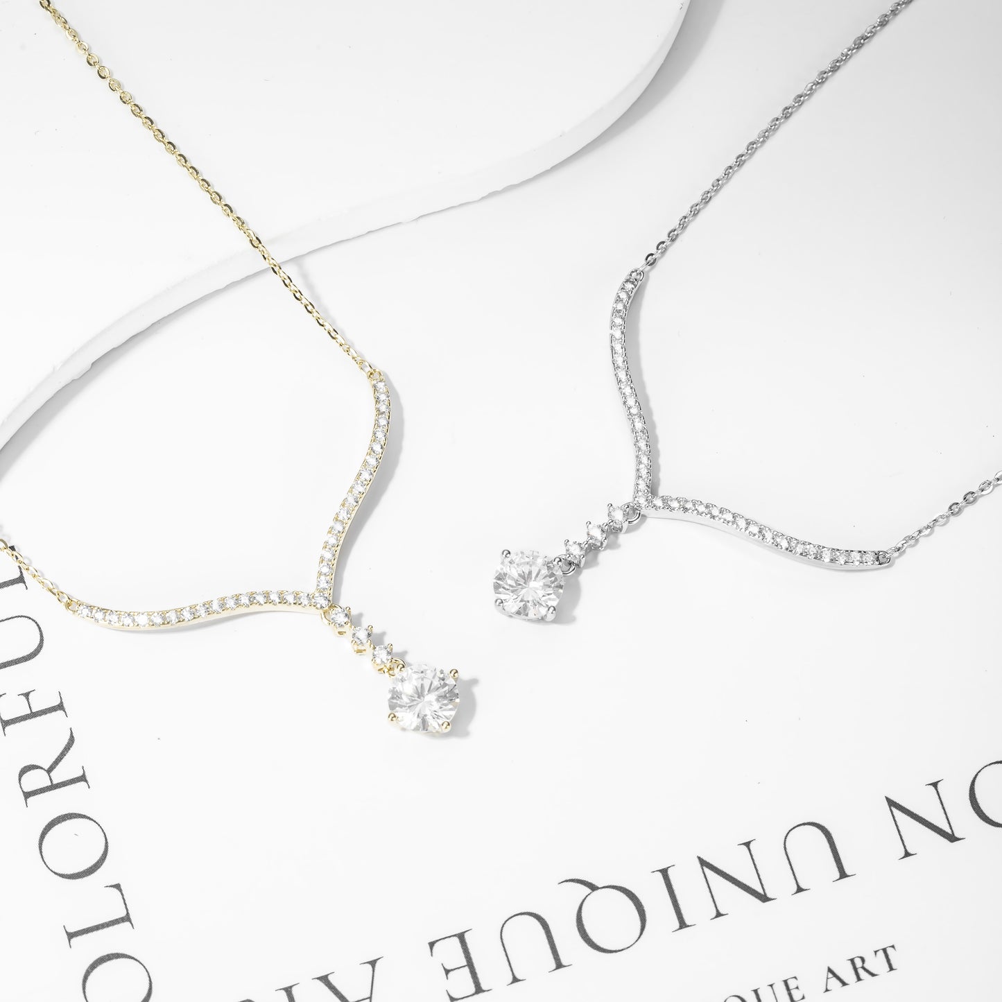 Dazzle Drop Swiss Zirconia Silver Necklace