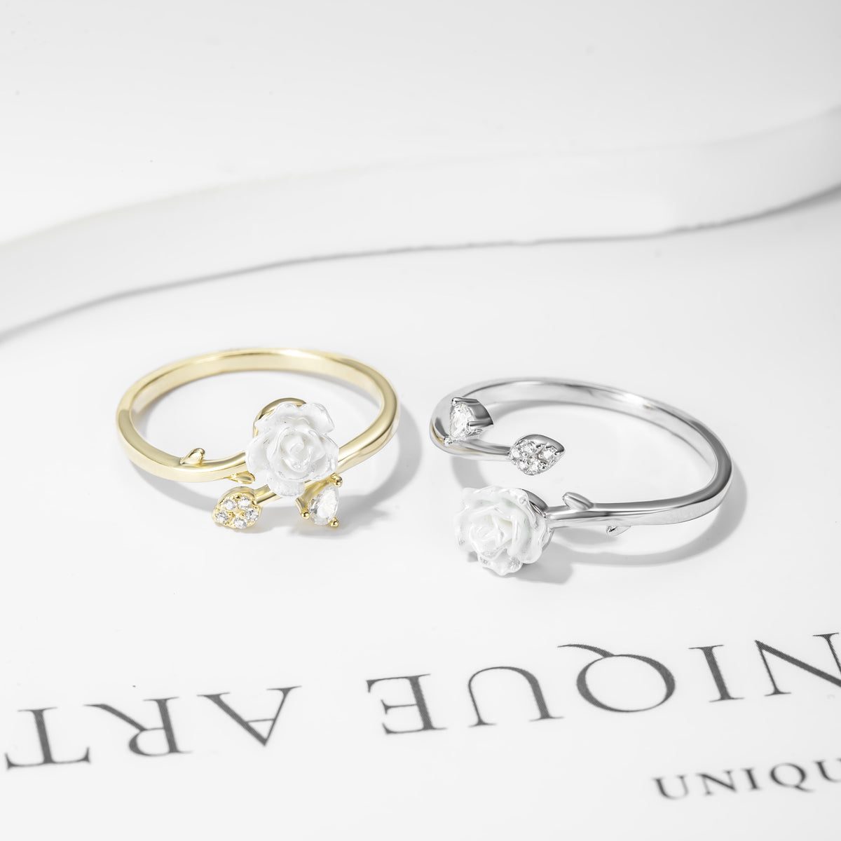 Blooming Rose Open Silver Ring