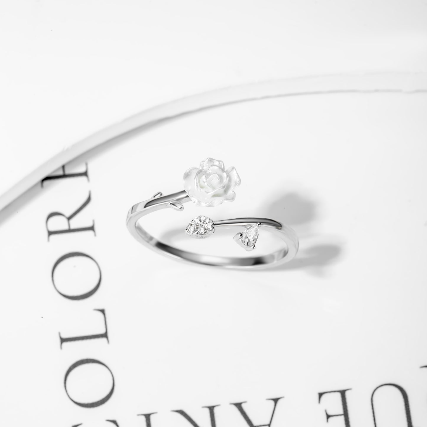 Blooming Rose Open Silver Ring