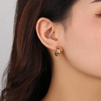 Gold Plated Hoop Earrings with Starburst Design