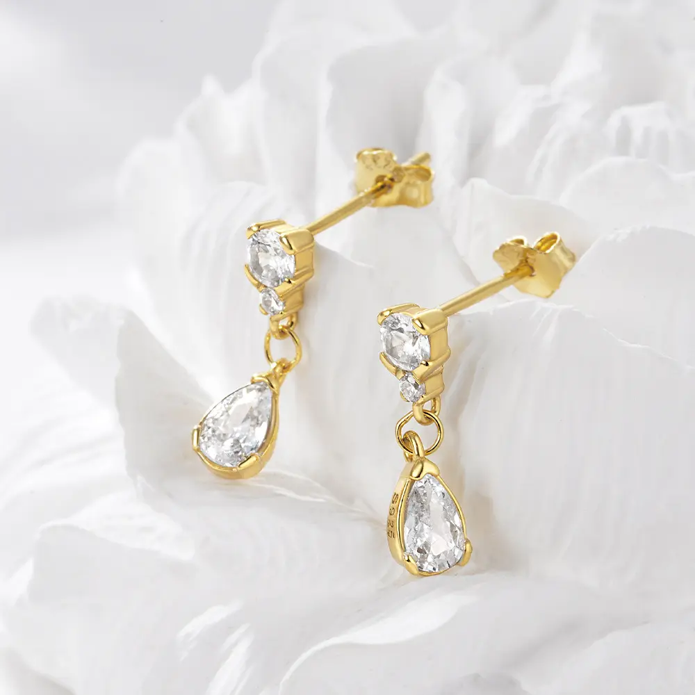 Pear Drop CZ Earrings