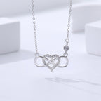 Infinity-Herz-Anhänger mit Gliederkette 