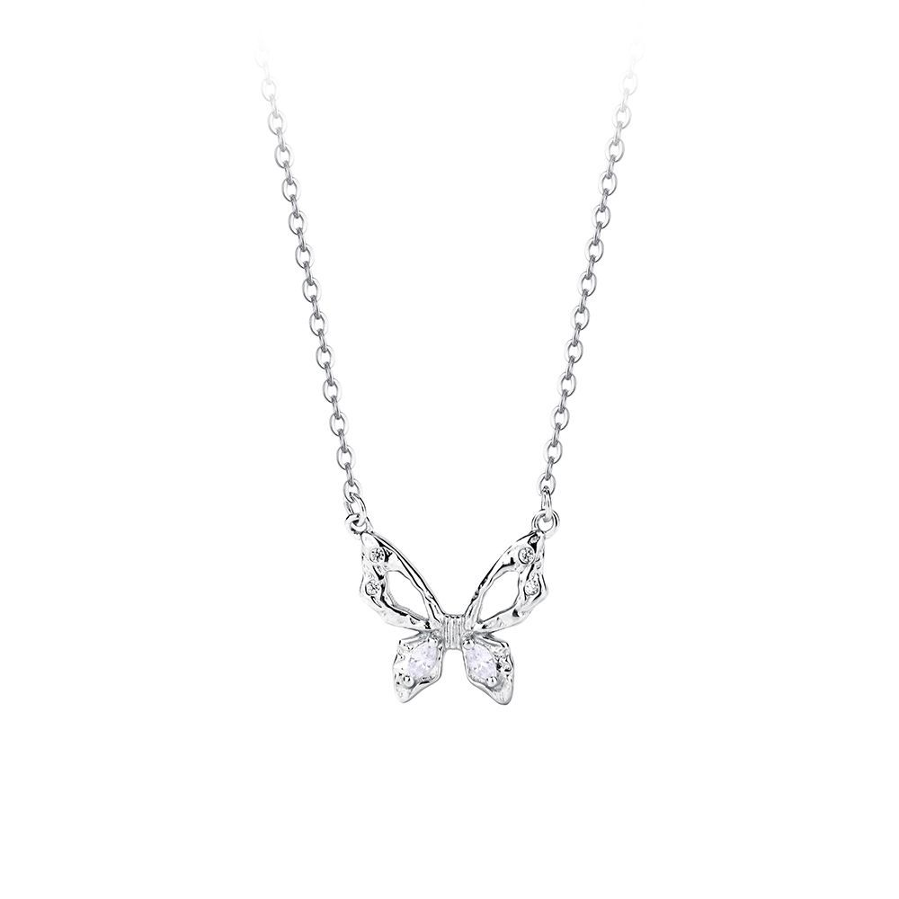 Radiant Diamond Butterfly Necklace