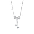 Diamond Cz Studded Bow Necklace