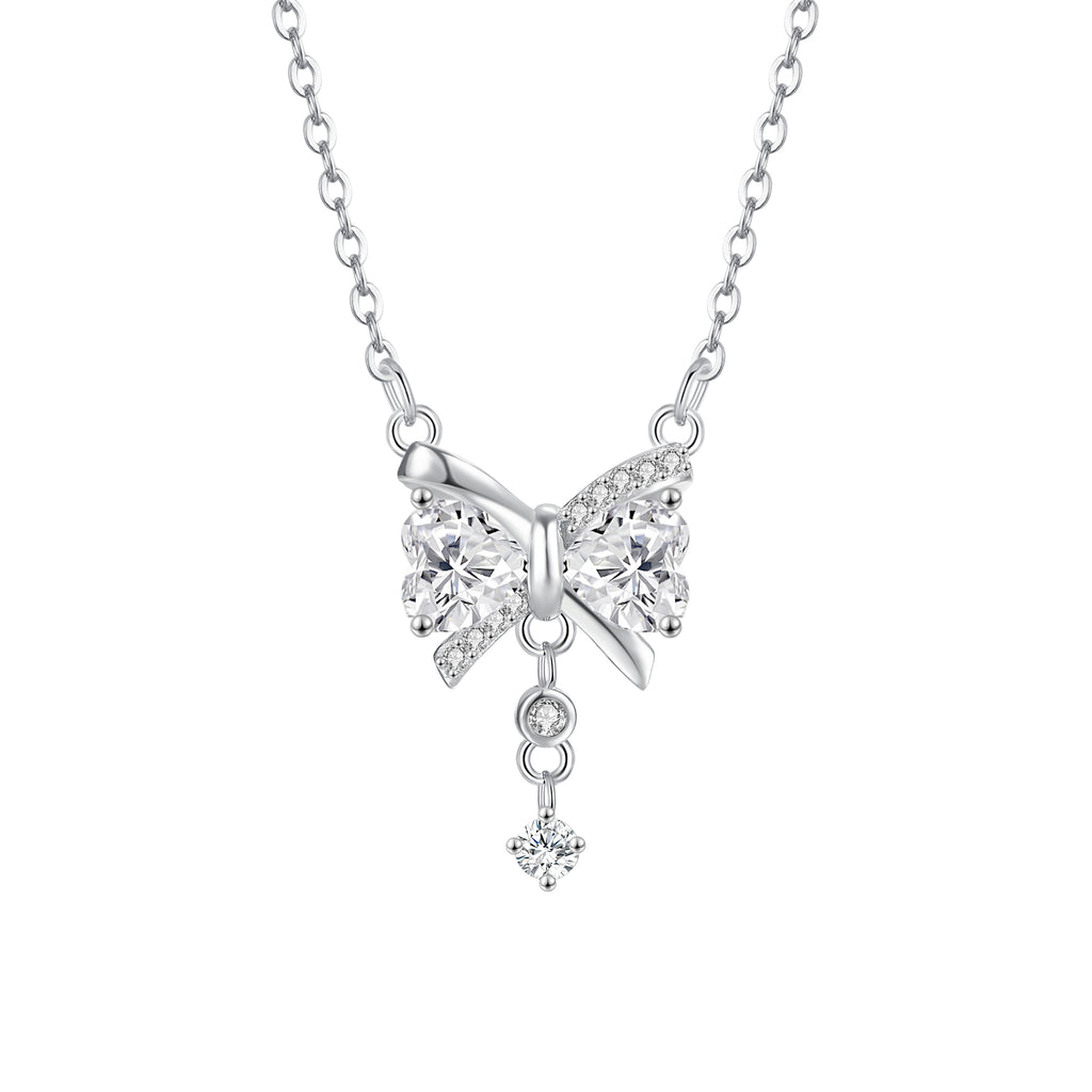 Dangling Cz Butterfly Necklace