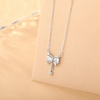 Dangling Cz Butterfly Necklace