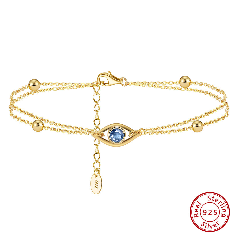 Evil Eye Gold Plated Silver Bracelet