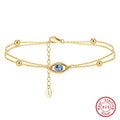 Evil Eye Gold Plated Silver Bracelet