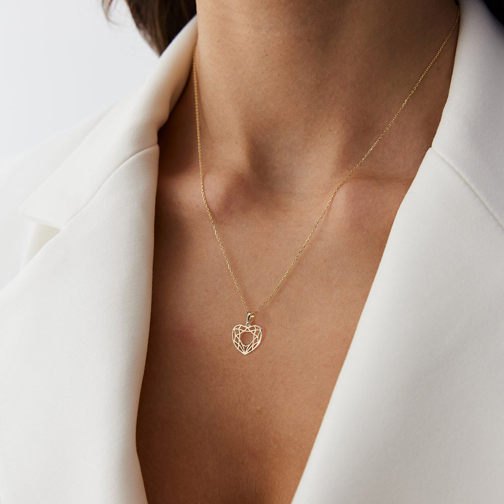 Hallow Heart Pendant Necklace