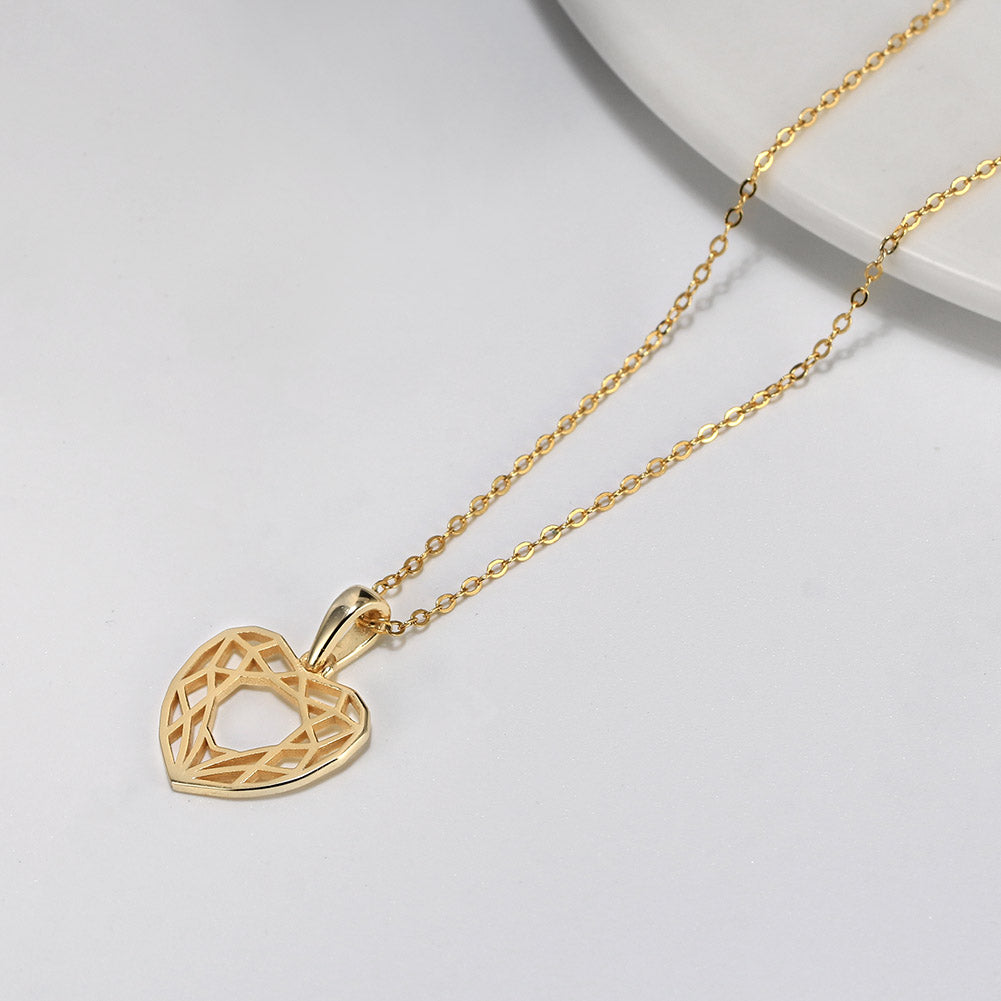 Hallow Heart Pendant Necklace