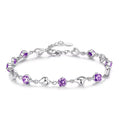 Amethyst Heart Charm Bracelet