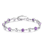 Amethyst Heart Charm Bracelet