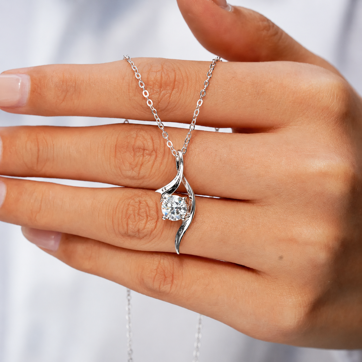 Eternal Grace Silver Pendant With Chain