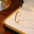 Dainty Rainbow Gold Plated Silver Ring