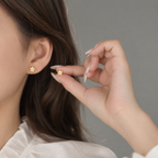 Gold Minimalist Flower Stud Earrings