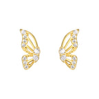Dainty Butterfly Wings Golden Studs