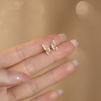 Dainty Butterfly Wings Golden Studs