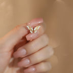Dainty Butterfly Wings Golden Studs