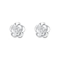999 Pure Silver Dainty Rose Stud Earrings