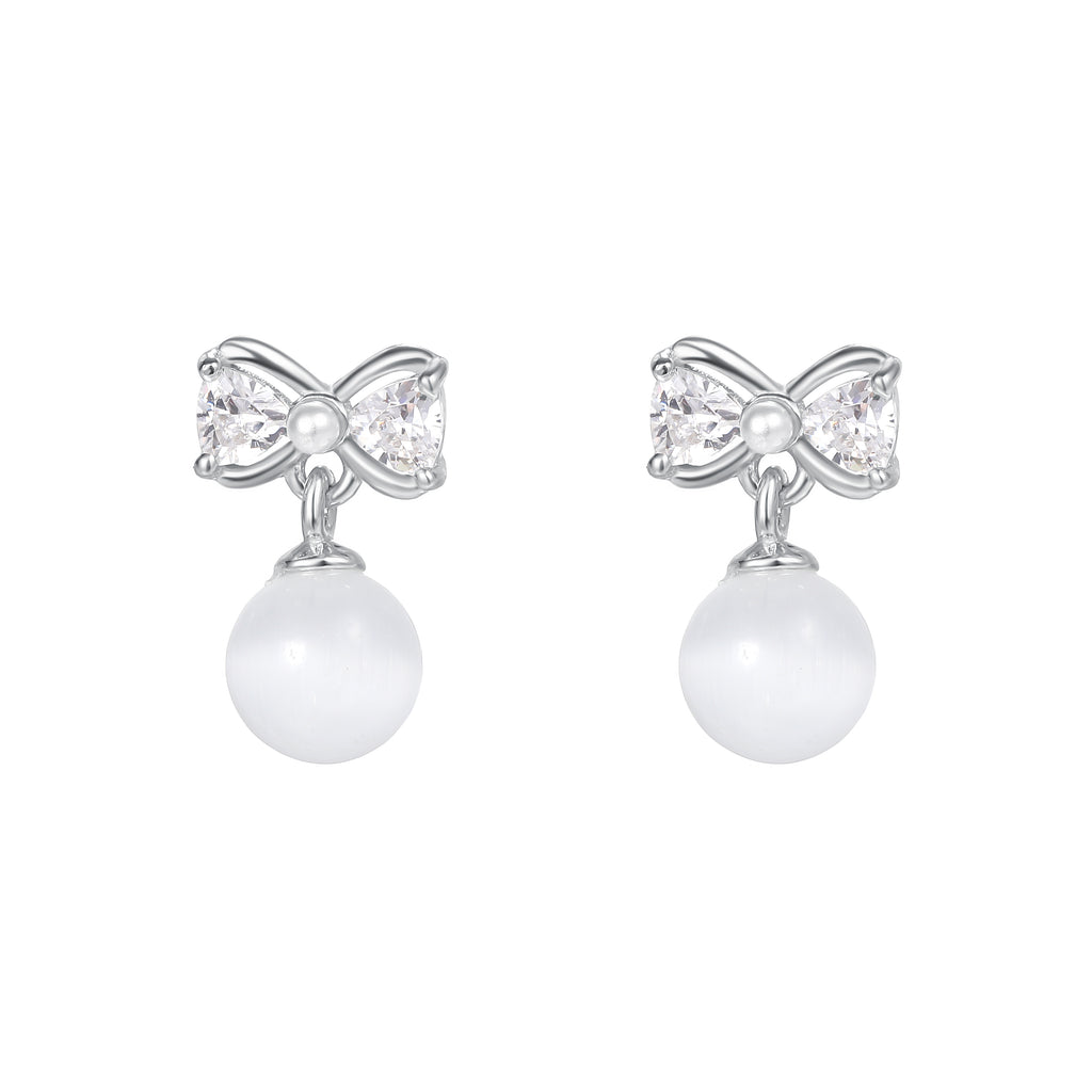 Cute Bow crystal Dangle Earrings