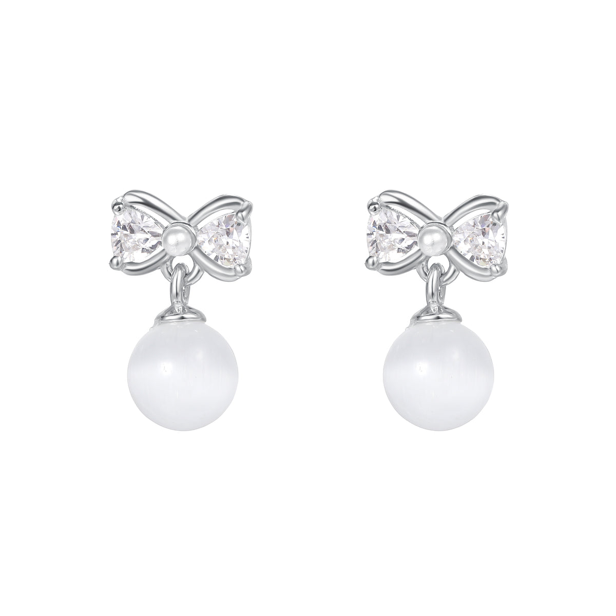 Cute Bow crystal Dangle Earrings