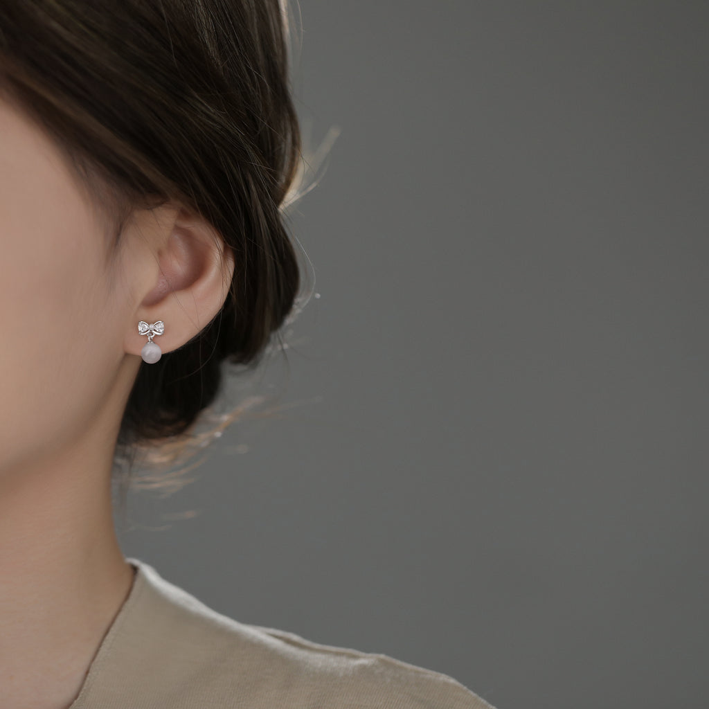 Cute Bow crystal Dangle Earrings