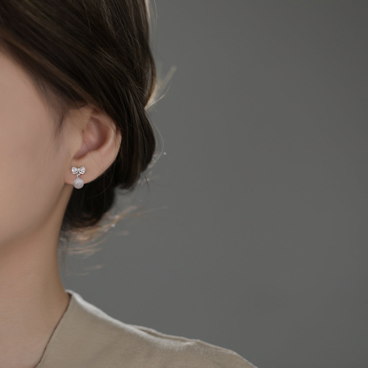 Cute Bow crystal Dangle Earrings