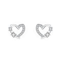 Dainty Heart CZ Stud Earrings