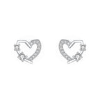 Dainty Heart CZ Stud Earrings