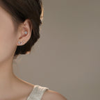 Dainty Heart CZ Stud Earrings