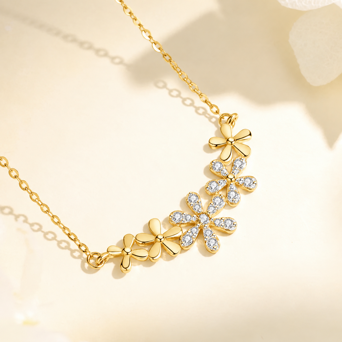 Elegant gold floral necklace