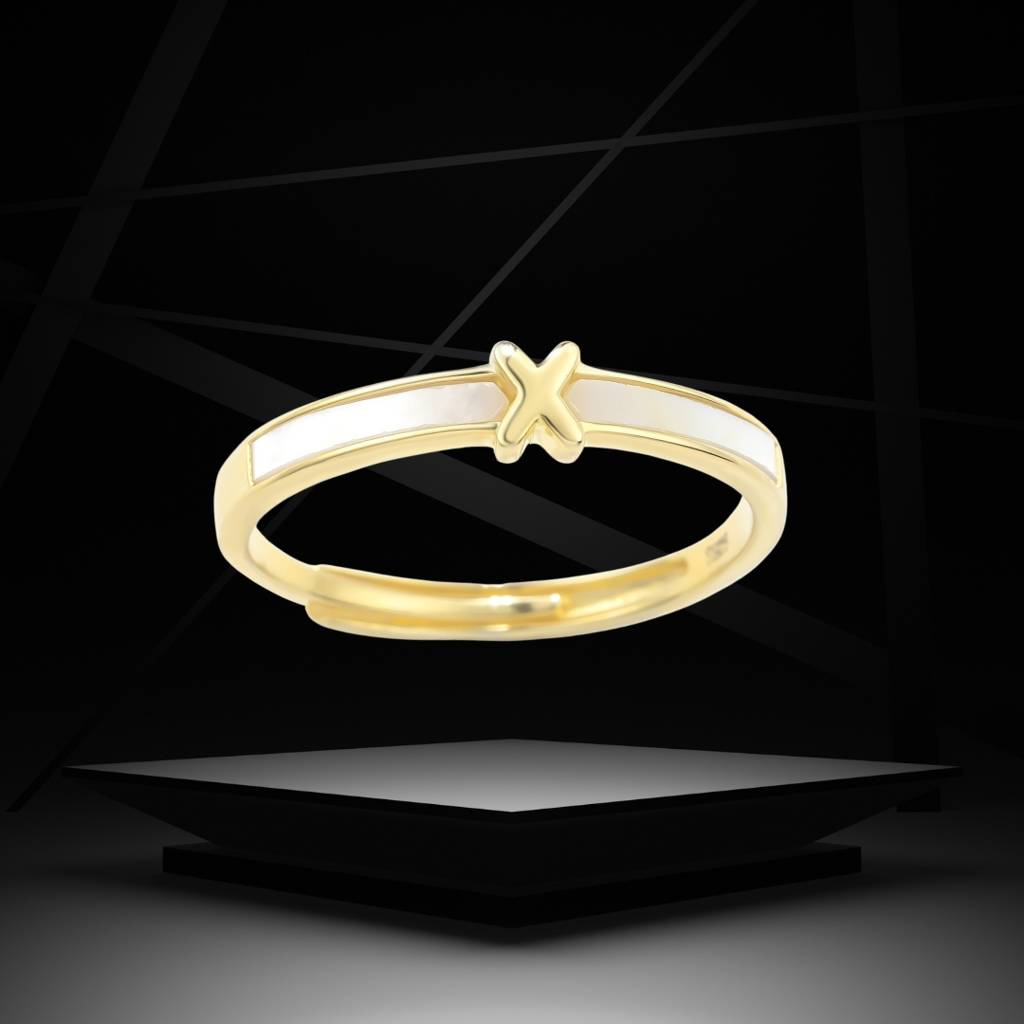 Enamel Cross Gold Plated Ring