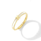 Enamel Cross Gold Plated Ring