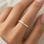 Enamel Cross Gold Plated Ring