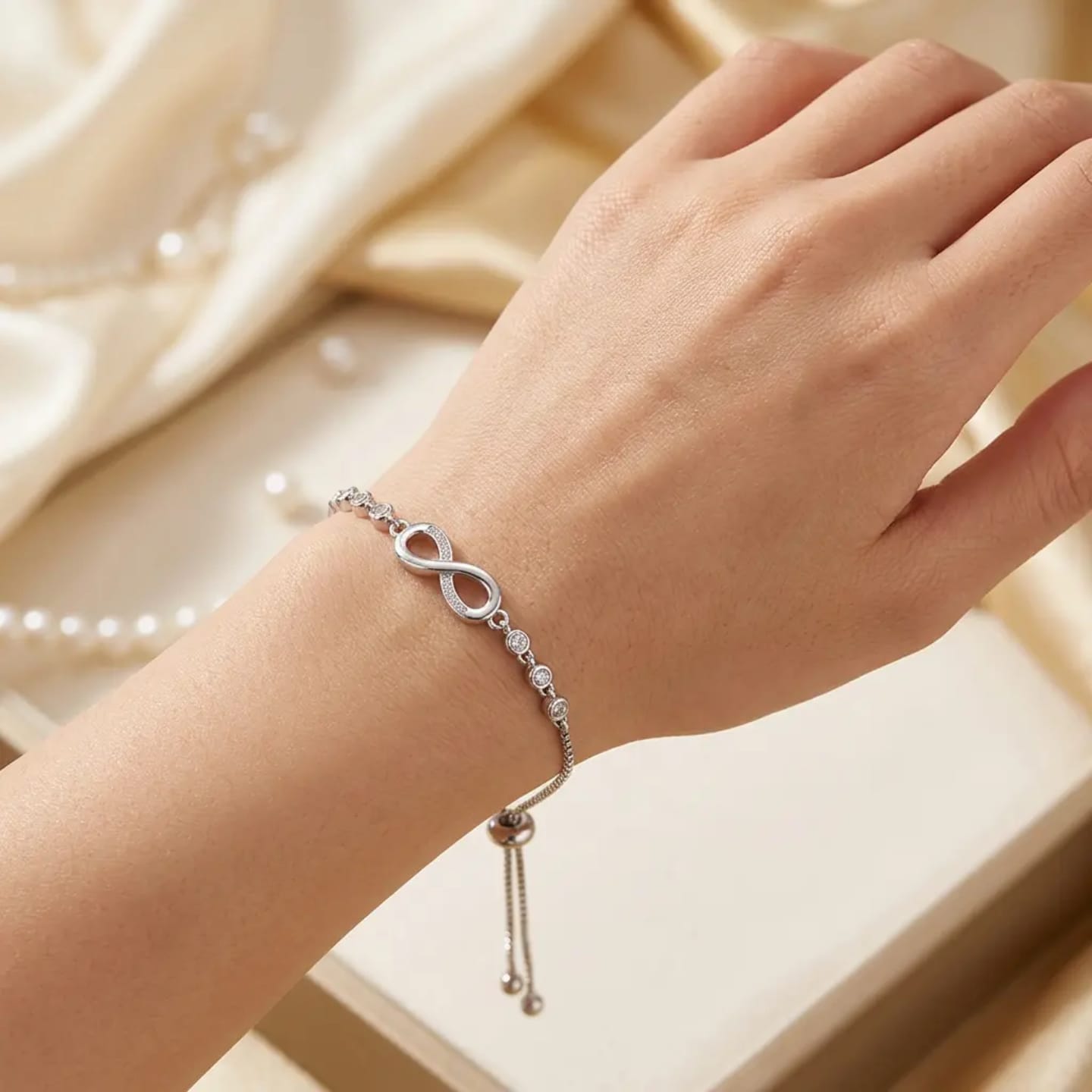 925 sterling silver Eternal Spark Infinity Bracelet for women & girls