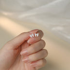 999 Silver CZ Bow Pure Stud Earrings