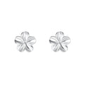 999 Pure Silver Minimalist Flower Stud Earrings