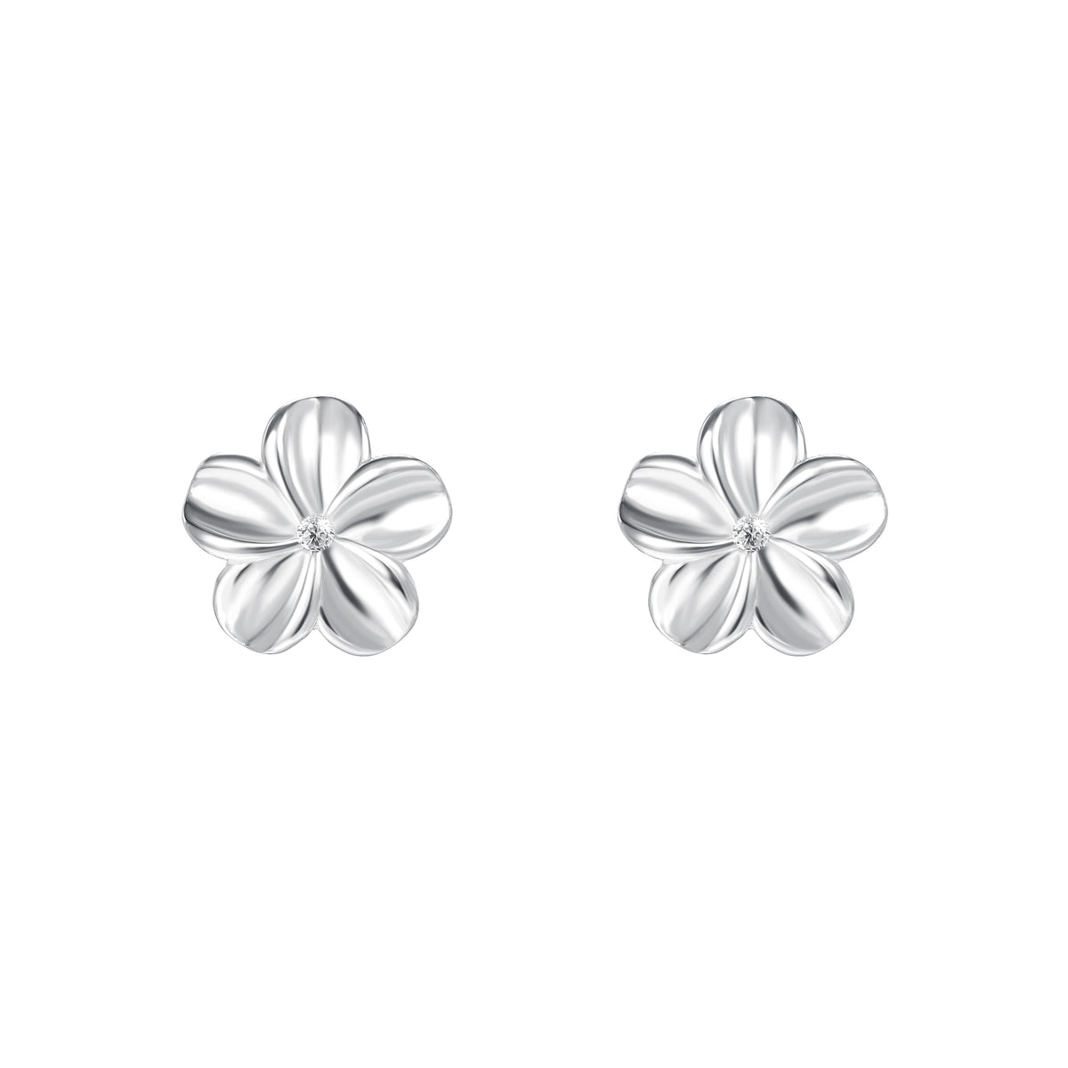999 Pure Silver Minimalist Flower Stud Earrings