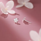 999 Pure Silver Minimalist Flower Stud Earrings