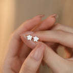 999 Pure Silver Minimalist Flower Stud Earrings
