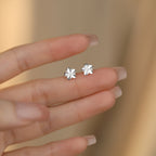 999 Pure Silver Minimalist Flower Stud Earrings