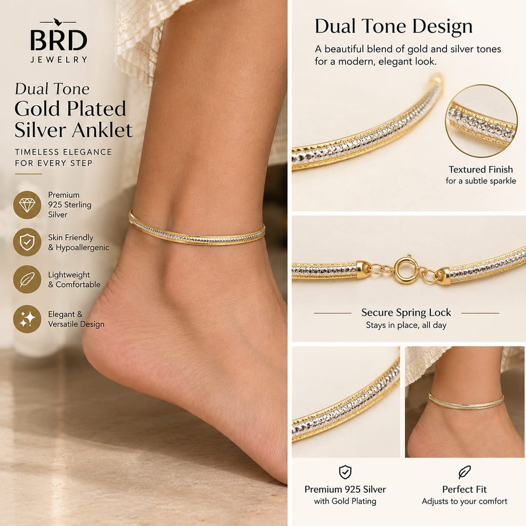Elara Flat Dual Tone Anklet