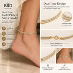 Elara Flat Dual Tone Anklet