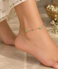 Floral Charm Gold Anklet