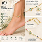 Floral Charm Gold Anklet